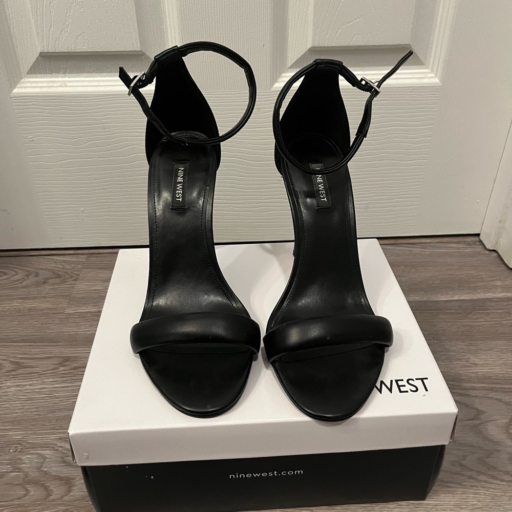 Nine West Black Ankle Strap Heels
